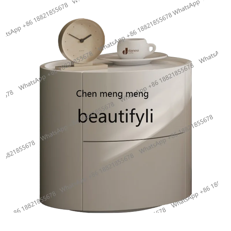 

Современная простая прикроватная тумбочка бежевого цвета, из массива итальянского дерева, легкий роскошный шкаф для французской спальни, шкаф для хранения R