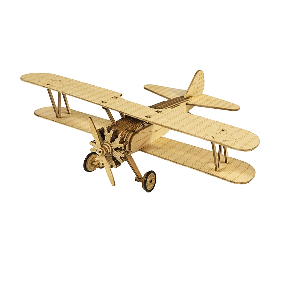 PT-17 Stearman Biplane Wooden Model Kit 1:52 Scale, DIY Static Display Aircraft for Adults, Collectible Home Decor Gift