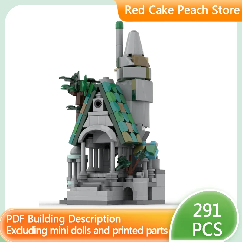 

Модель средневекового замка MOC, строительные блоки, маленькая скальная крепость, модульная технология, детские праздничные подарки, игрушки для сборки, набор