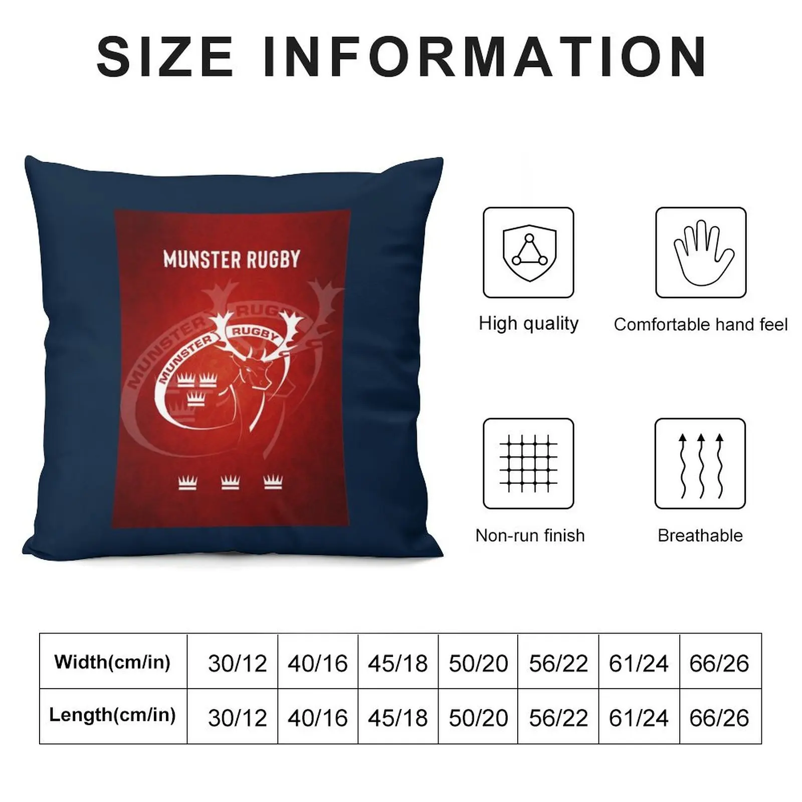 Munster Rugby Throw Pillow Custom Cushion Photo Pillow Cover Christmas Pillowcase pillow