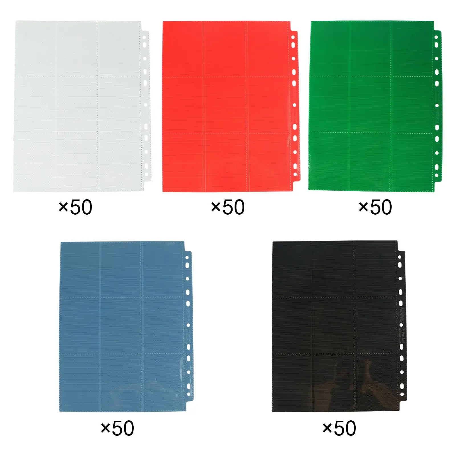 50 Pieces Game Binder, 50 900 s, Sport Card Business Card Coupon Storage Holder Trading Card Sleeves Collection