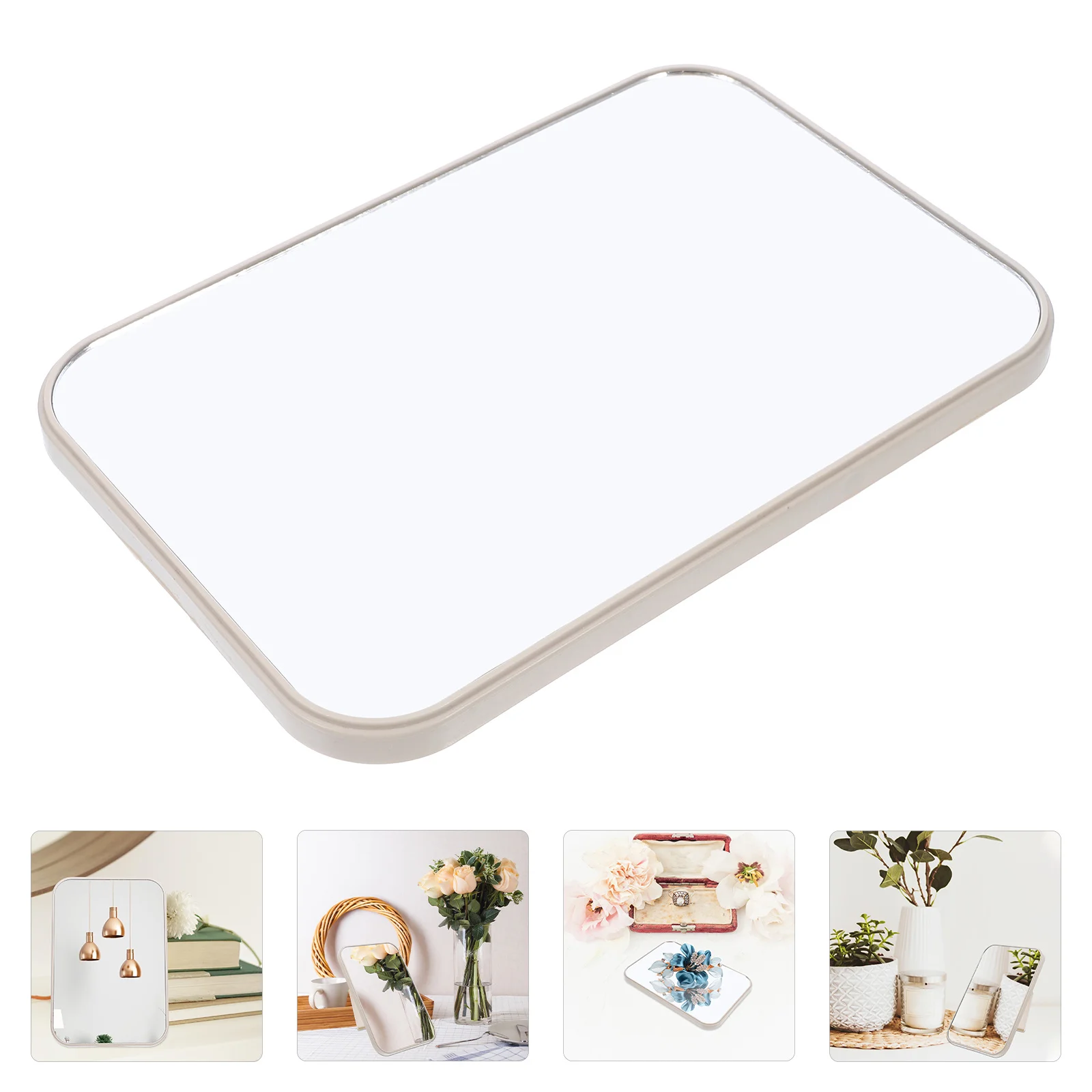 

High Definition Makeup Desktop Mirror Foldable Rectangular Portable Vanity Mirror for Bedroom Office Travel Dressing Table
