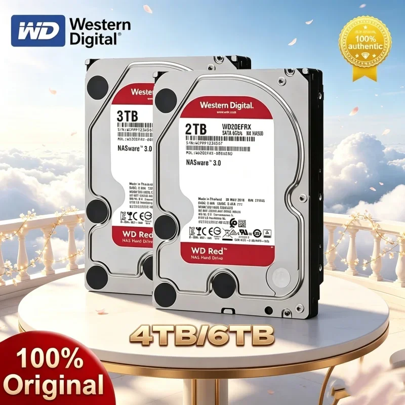 Western Digital WD Red 4TB 2TB 3TB Red NAS Hard Disk Drive 3.5" 6TB 5400RPM SATA 6Gb/s 64MB For Desktop Office Repository