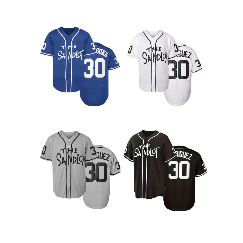 

Men's#30 The Sandlot Classic Design Baseball Jersey, Retro Baseball Shirt, Slightly Stretch Breathable Embroidery Sports Uniform