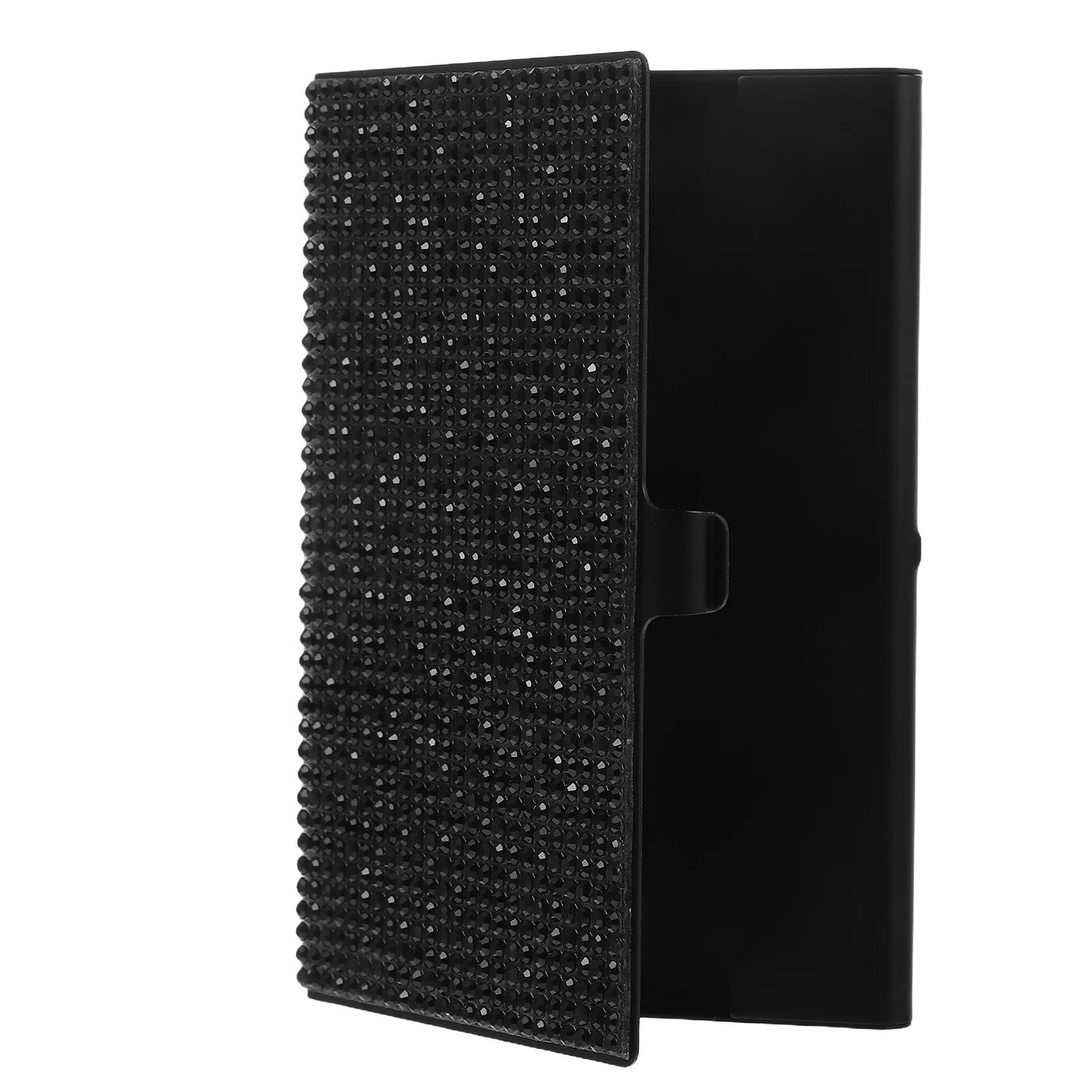 

Aluminum Alloy Rhinestone Business Card Holder Metal Case Large Capacity Organizer for Business Credit Ids