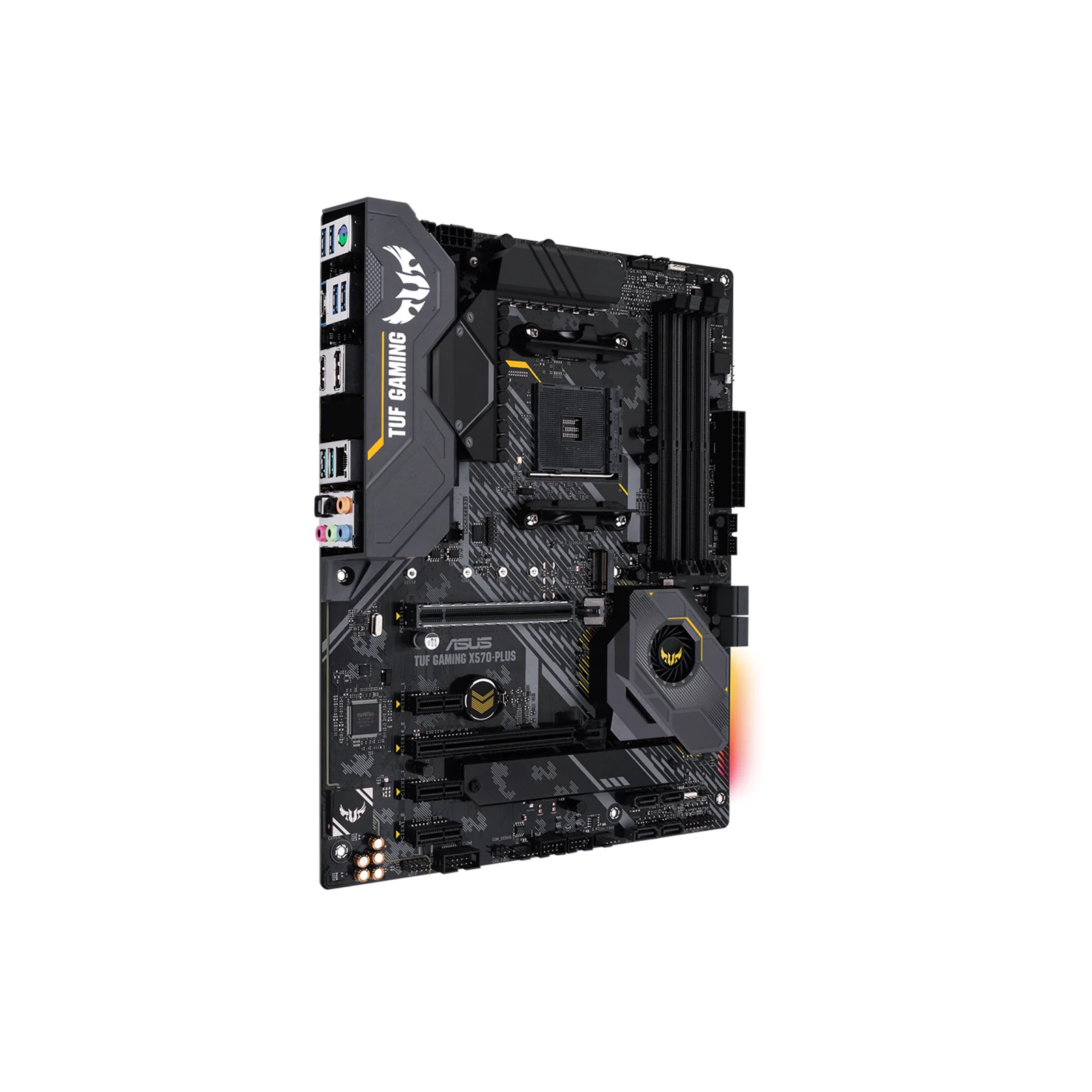 Fotografia 3: Placa-Mãe ASUS TUF GAMING X570-PLUS AM4 DDR4 X570 ATX para Processadores Ryzen 3000-5000 CPU PCIe 4.0 M.2 Testada