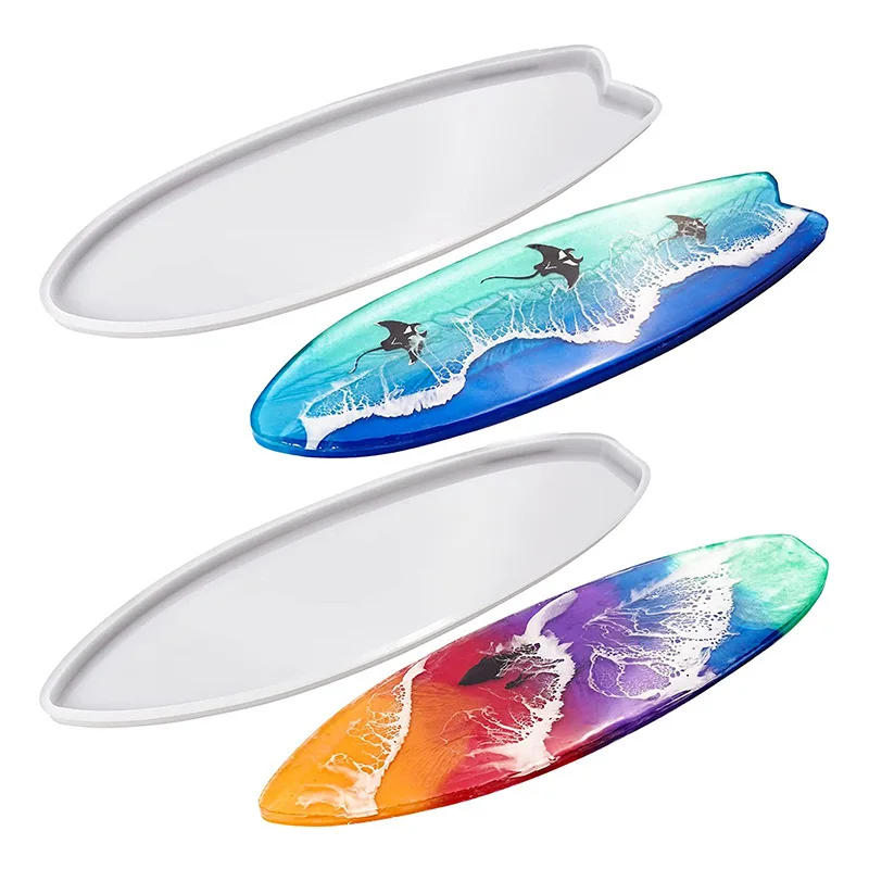 New Surf Skateboard Plate Ornaments Silicone Mold DIY Handmade Mirror Skateboard Coaster Tray Epoxy Resin Silicone Mold