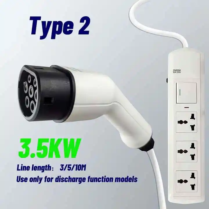 Custom Portable V2L Type2 EV Discharger Gun New Condition 7KW 32A EV Discharging