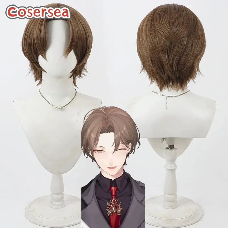

Cosersea Kagami Hayato Cosplay Wigs Virtual YouTuber Kagami Hayato 30cm Short Brown Men Cos Wig Synthetic Hair Heat Resistant
