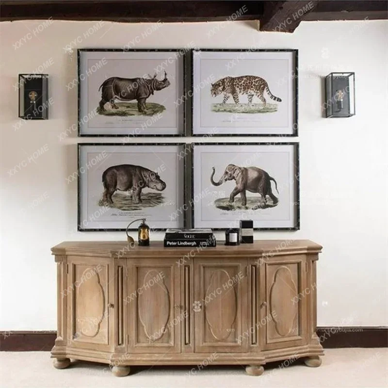 

Solid wood dining side cabinet, living room locker, entrance hall entrance storage cabinet
