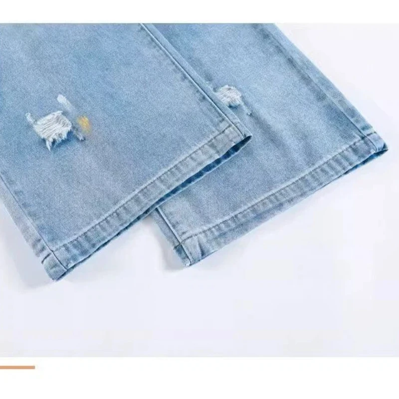 جديد 2025 الخريف النساء الجينز Y2k الجينز عالية الخصر واسعة الساق فضفاضة تناسب السراويل التخسيس موضة تنوعا الرجعية السراويل الطويلة