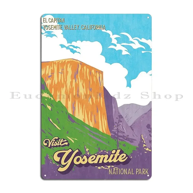 Yosemite National Park El Capitan Poster Metal Plaque Design Bar Cave Club Bar Printed Wall Plaque Tin Sign Poster