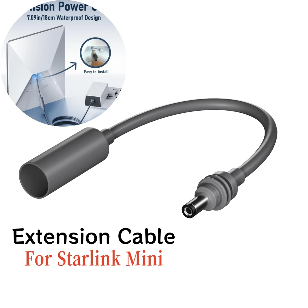 For Starlink Mini DC Extension Cable Plug Waterproof Power Converter Adapter for Starlink Mini Original Cable Plug-and-play