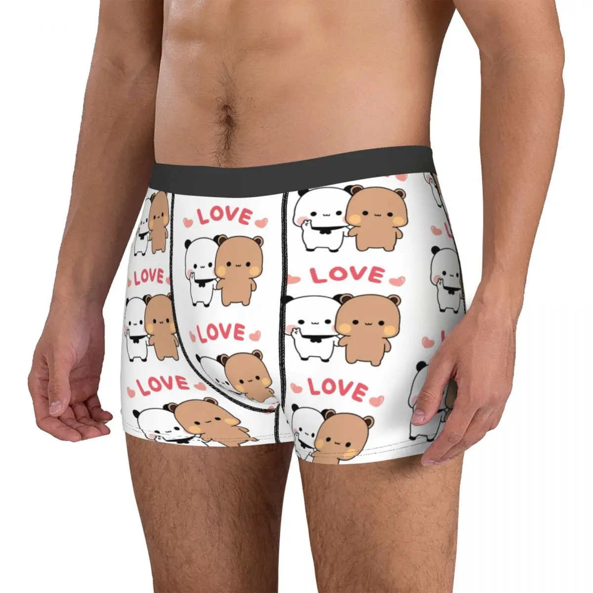 Printed Boxer Bubu Dudu Love Story Shorts Panties Briefs Men\'s Underwear Panda Bear Soft Underpants for Homme