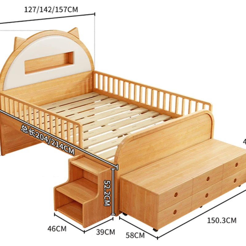 Pretty Modern Childrens Bed Loft House Solid Wood Bed Comferter Luxury Cama Infantil Bedroom Set Furniture