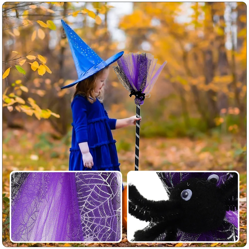 

Set Hat Halloween Costumes Halloween Witch Brooms Adult Stage Props Witch Hat Lightweight Comfortable Wizard Caps