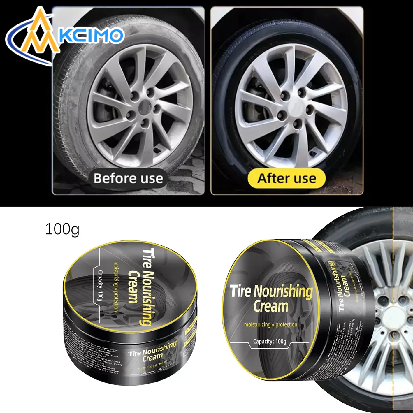 

New Car Tire Restorer Cream-Enhances Black Shine Prevents Dryness & Cracks Safe for All Tires Professional Tire Nourishing Treat