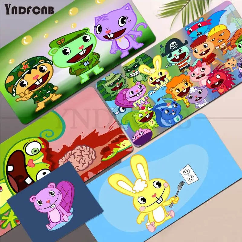 Happy Tree Friends cartoon Mousepad New Rubber Mouse Durable Desktop Mousepad Size for Game Keyboard Pad for Gamer