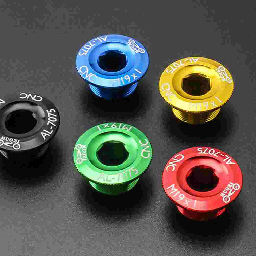 2 Pcs Crank Cover Screw Bike Arm Bolt Shaft Nut Crankset Fixing Electric Supplies Aluminum Alloy Chain-wheel