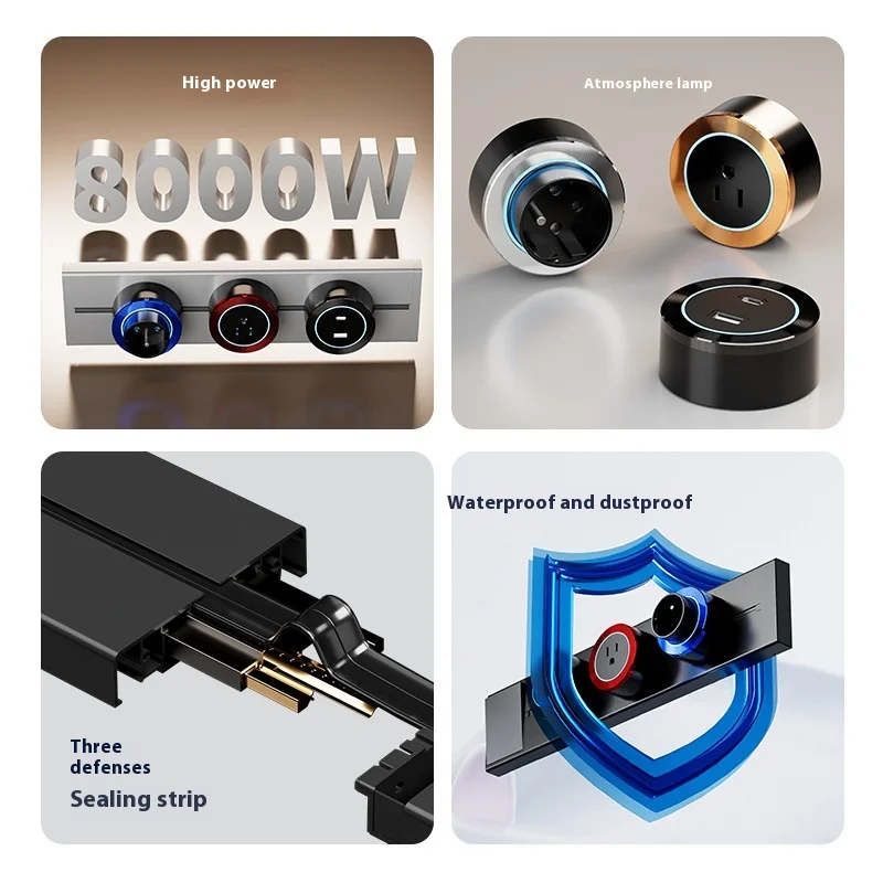 英国アメリカ規格多機能壁コンセント ホワイト彫刻 外国貿易用電源コンセント 6 NFCコンセント 2可動プラグ