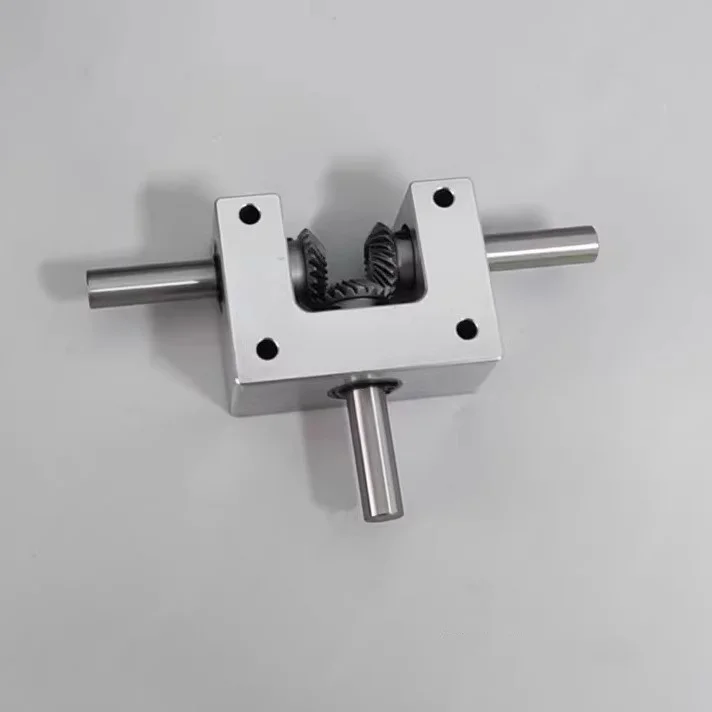 Differential Gearbox Small Angle Device 90° 1:1 Helical Bevel Gear Shaft 6-Axis 8-Axis 10mm Dual Output Shaft Converter