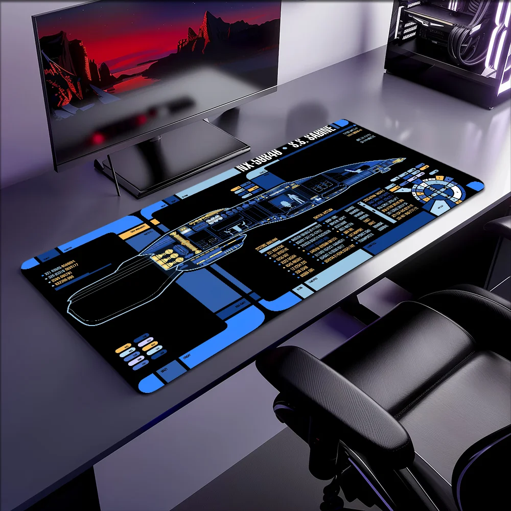 المركبة الفضائية مخطط المقصورة ستار T-Trek ماوس الوسادة عدم الانزلاق سميكة كبيرة الكتابة Lockedge مكتب طالب الألعاب وسادة ماوس الوسادة