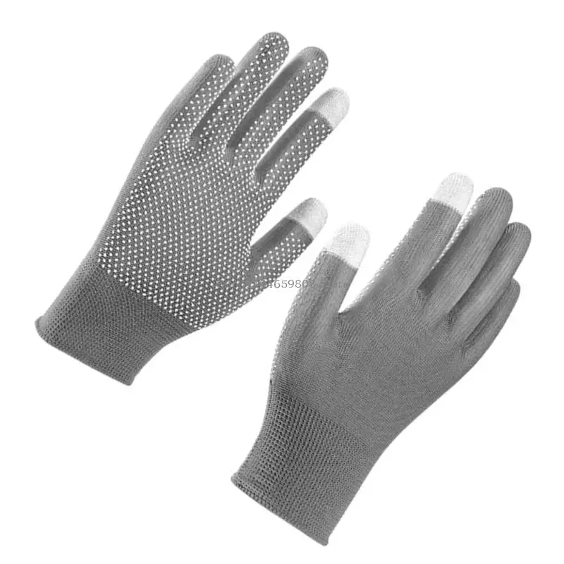 قفازات واقية رقيقة المظهر تعمل باللمس، مزيج من ألياف الكربون المستجيبة، طلاء مانع للانزلاق من أجل بيئة عمل دقيقة