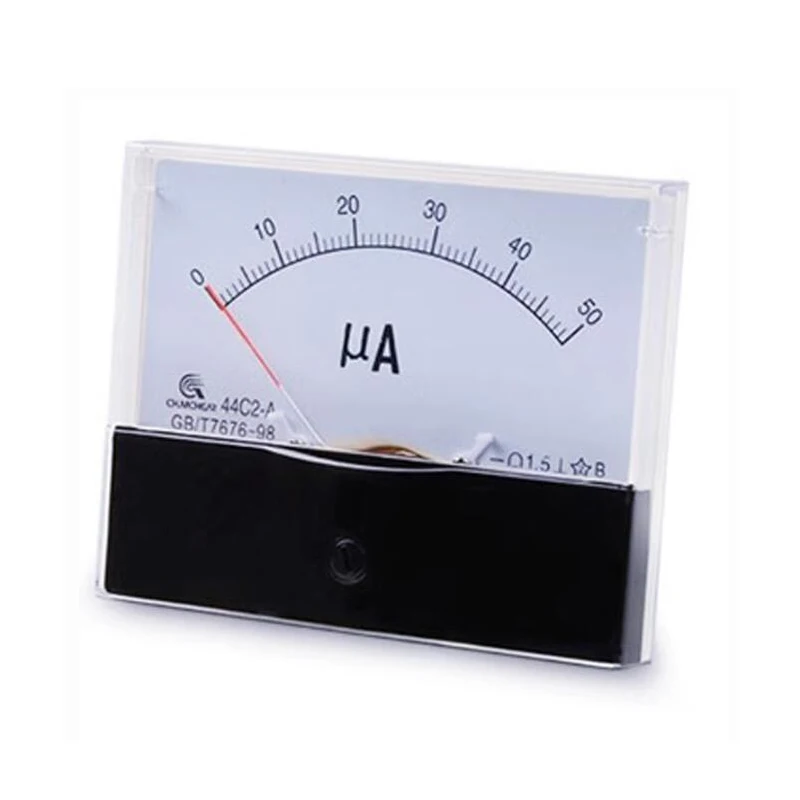 44C2 DC μA 50UA 100UA 200UA 300UA 500UA Analog Panel Pointer type DC ammeter 44C2-A mechanical meter ammeter