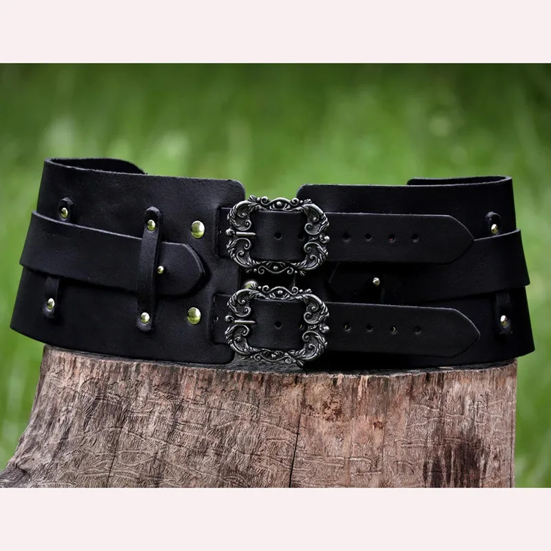 Verstelbare Middeleeuwse Oude Tovenaar Gladiator Greaves Riem Rollenspel Cosplay Kostuum Lederen Armor Romeinse Rok Party Props