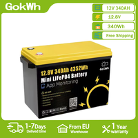 GoKWh Lithium Iron Phosphate Battery IP65 waterproof level 12.8V340AH with BT Capacity 80% DoD 8000 cycles Home backup RVfamily