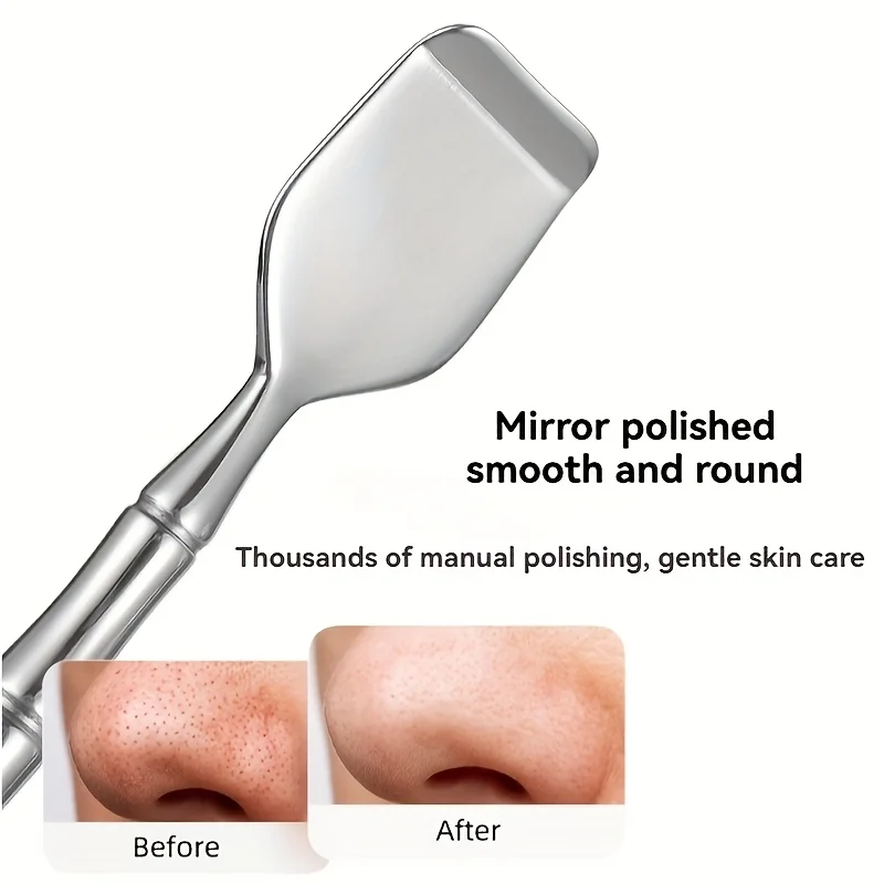 1Pcs Double-Ended Blackhead Remover: Facial Pore Cleanser, Exfoliator, and Massage Tool for Smooth Skin