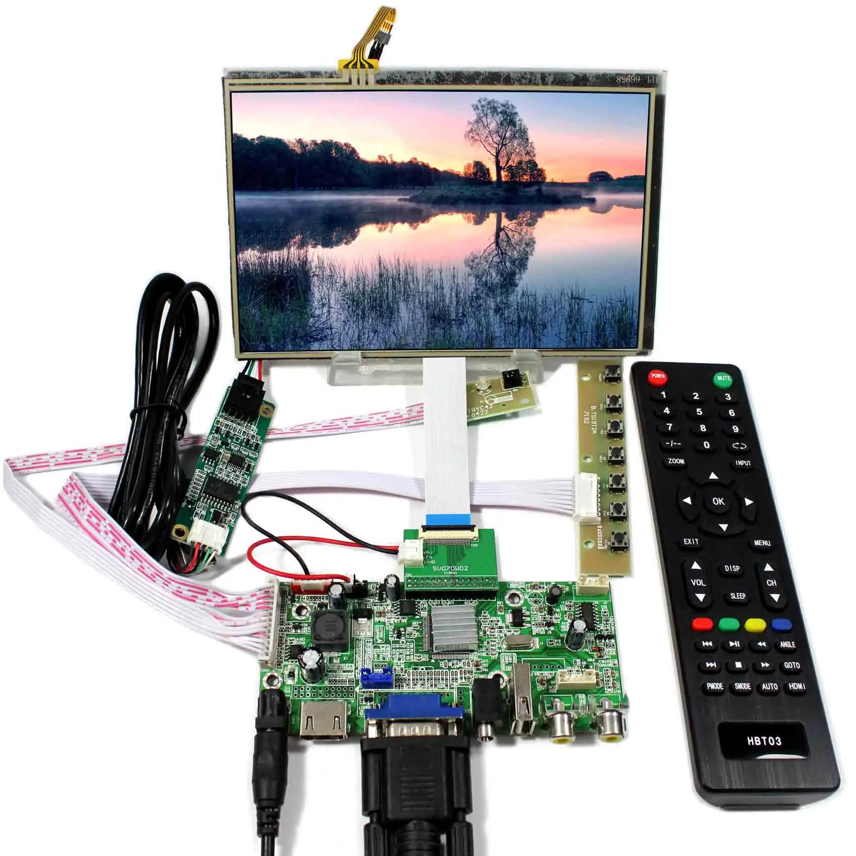 

HD MI VGA 2AV Audio USB lcd Controller board VS-V59AV-V1 and 7inch HSD070PWW1-B00 1280x800 IPS lcd panel with touch panel