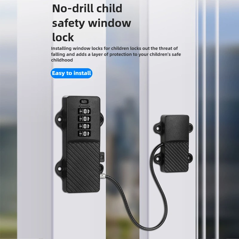 قفل أمان للأطفال مضاد للقرصة بدون حفر لحماية الطفل، قفل مشفر لباب الثلاجة، قفل خزانة قابل للتعديل للمنزل #6