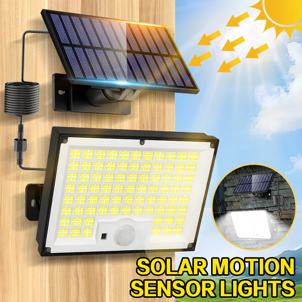 

312LED IP65 Waterproof Solar-Powered Wall Lamp with Motion Sensor,Outdoor Garden Patio and Balcony Lighting with Remote Control