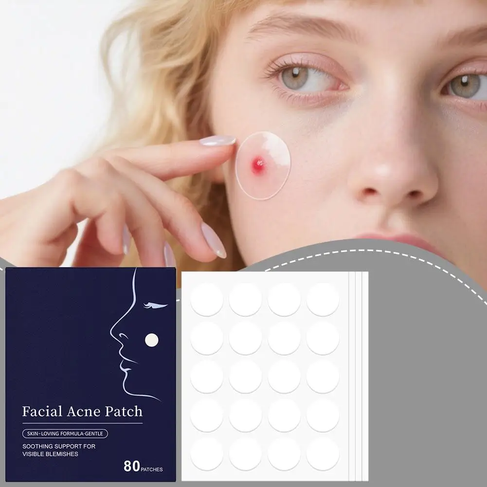 80 Stück Gesichts-Akne-Patch, Mitesser, geschlossene Poren, verbessert die akne neigende Haut, unsichtbare Schönheitsaufkleber, Pickel-Patch, Concealer