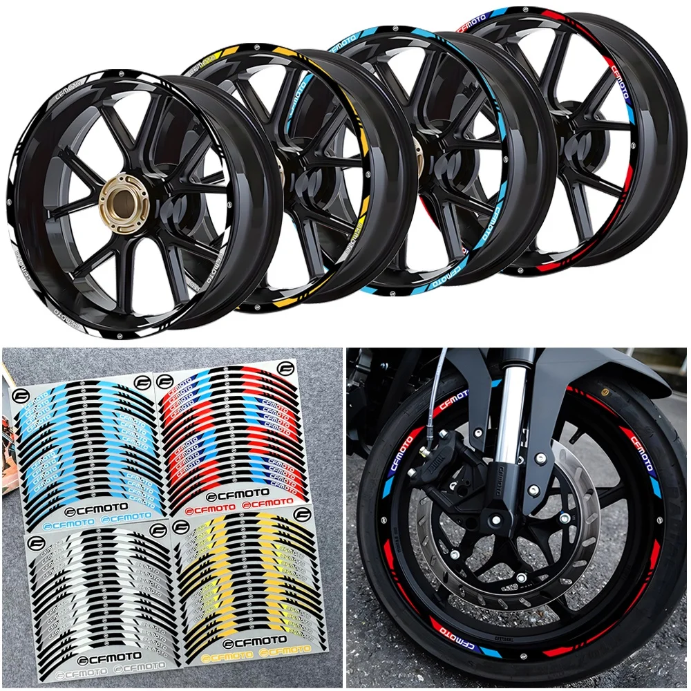 Motorcycle Wheel Hub Stickers 17-Inch Universal Tire Rim Decal Accessories For CFMOTO SR NK GT MT/150/250/300/400/650/700