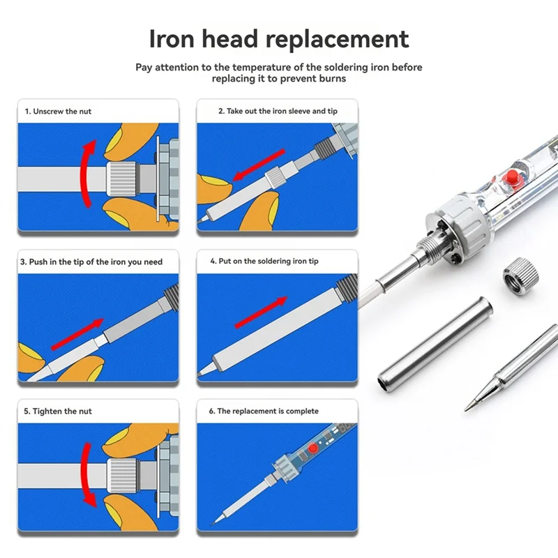 

90W Electric Soldering Iron P907 Adjustable Temperature LCD Digital Display With Switch Welding Repair Tools-AT36
