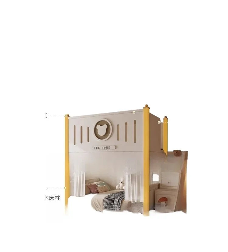 Upper and lower bed small apartment, multi-functional bed, simple