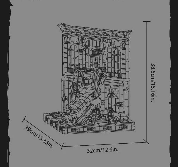 Unfallstelle Baustein-Spielset Eisenbahn-Konstruktionsset Entgleiseter Dampfzug Lernspielzeug Sammlerstück für Geschenke – Detail 10