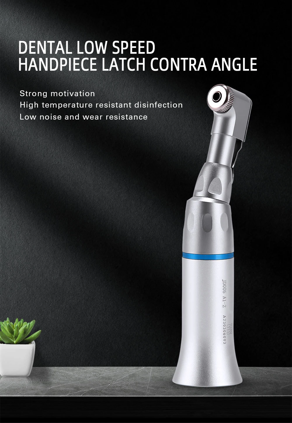 AZDENT Dental-Winkelstück mit Verriegelung, Niedrigdrehzahl-Handstück, geeignet für φ 2,35 mm Bohrer, autoklavierbar 135 ° C – Detail 1