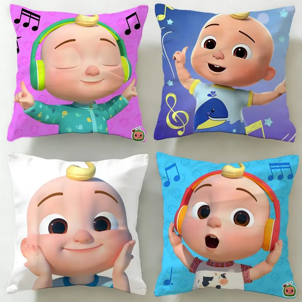 Funda de cojín clásica de dibujos animados CoComelon, funda de almohada suave y fácil de lavar, versátil para sofá, cama, viajes y oficina