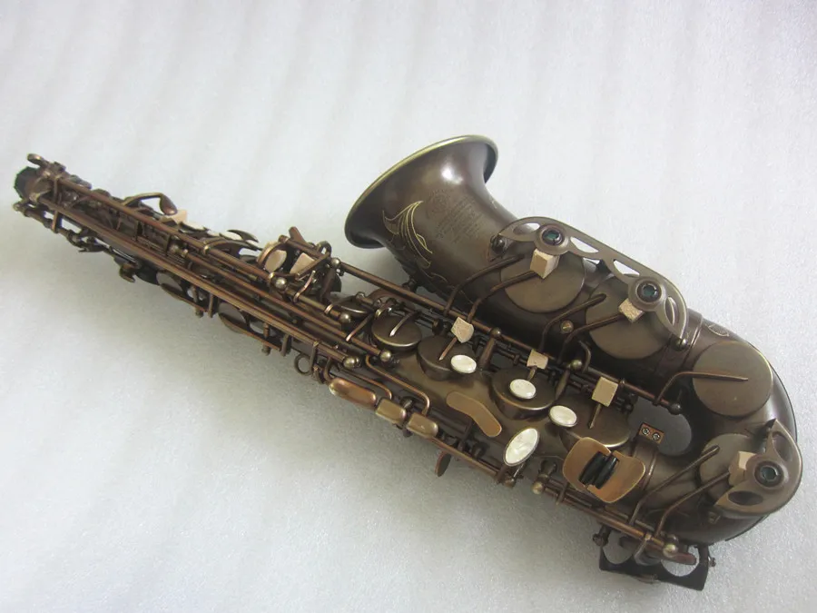 New High Grade Antique Finish Eb E-flat Alto Saxophone Shell Key Carve Pattern Sax Instrument With Case Other Aeccessaries