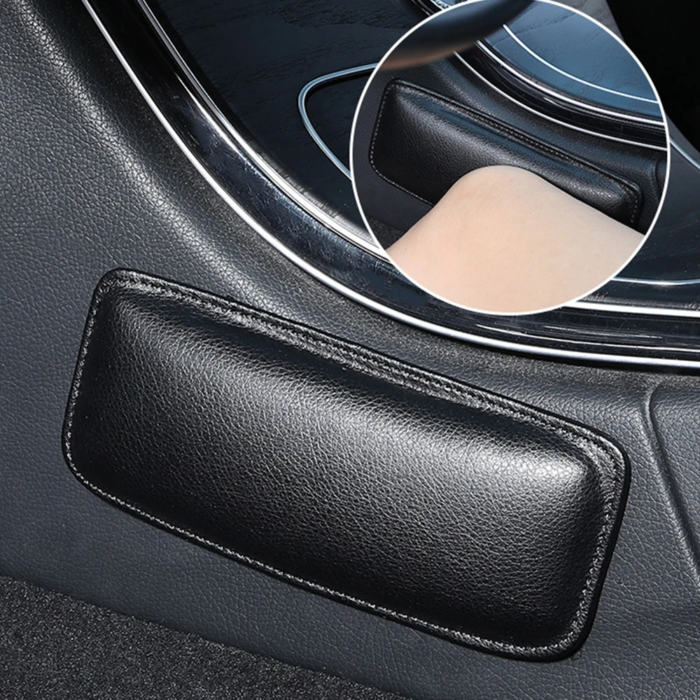 18X8cm Car Interior Knee Pad Universal Thigh Support Elastic Cushion Memory Foam PU Leather