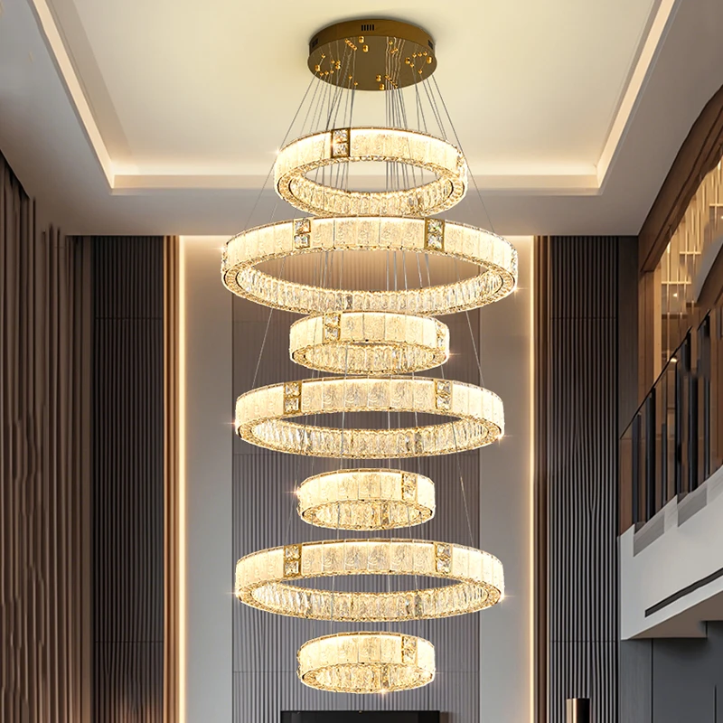 

Современное украшение дома, хрустальная люстра, лестница, подвесной светильник, подвесные светильники для гостиной, внутреннее освещение