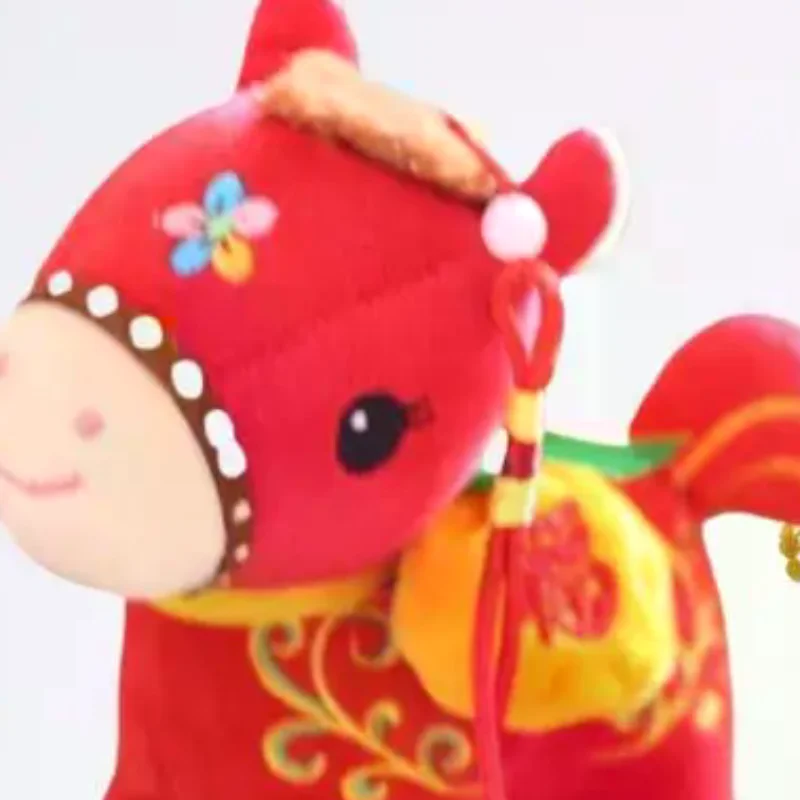 

Horse Year Mascot Plush Toys Keychain Lucky Pony Doll Pendant Zodiac Horse Car Hanging Home Decoration Christmas Gift