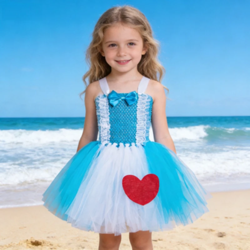 

Girls' Festival Party Dress, Halloween & Christmas Tulle Tutu Skirt, Kids' Performance Costume & Festival Stage Dress