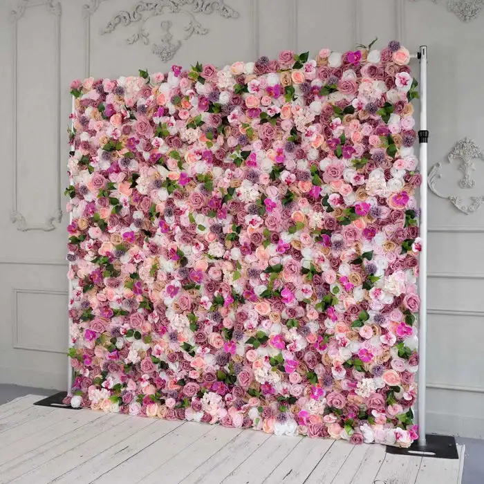 Royal Series 3D Deluxe Edition Rose Rose Pink Magnolia Wedding background Mixed flower wall Peony fabric party decoration