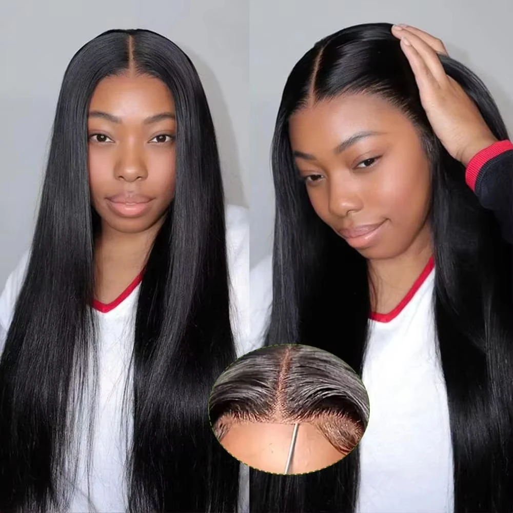 Glueless Wigs Human Hair Pre Plucked Pre Cut 4x4 Hd Lace Closure Wigs 34 Inch Straight Human Hair Wig For Women 250 Density Wear And Go Glueless Wigs For Beginner image 8