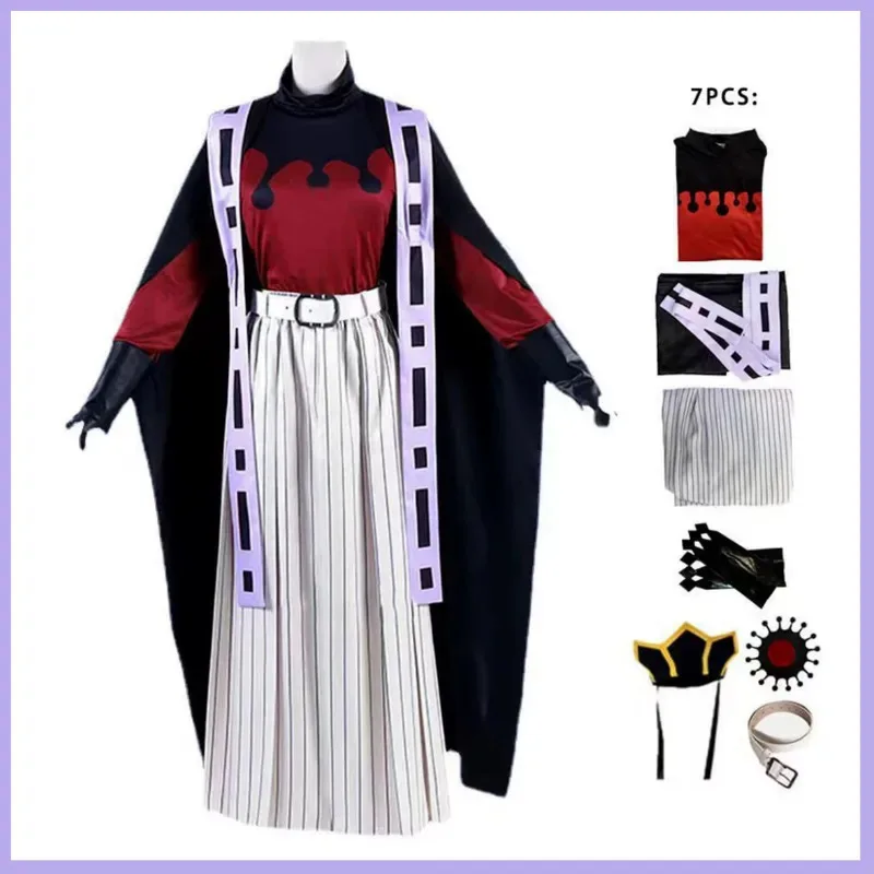 Японский аниме Douma Косплей Костюм Топ с длинными рукавами Черный плащ Шляпа Униформа Комплект Парик Взрослый мужчина Карнавальный костюм на Хэллоуин vl; 6