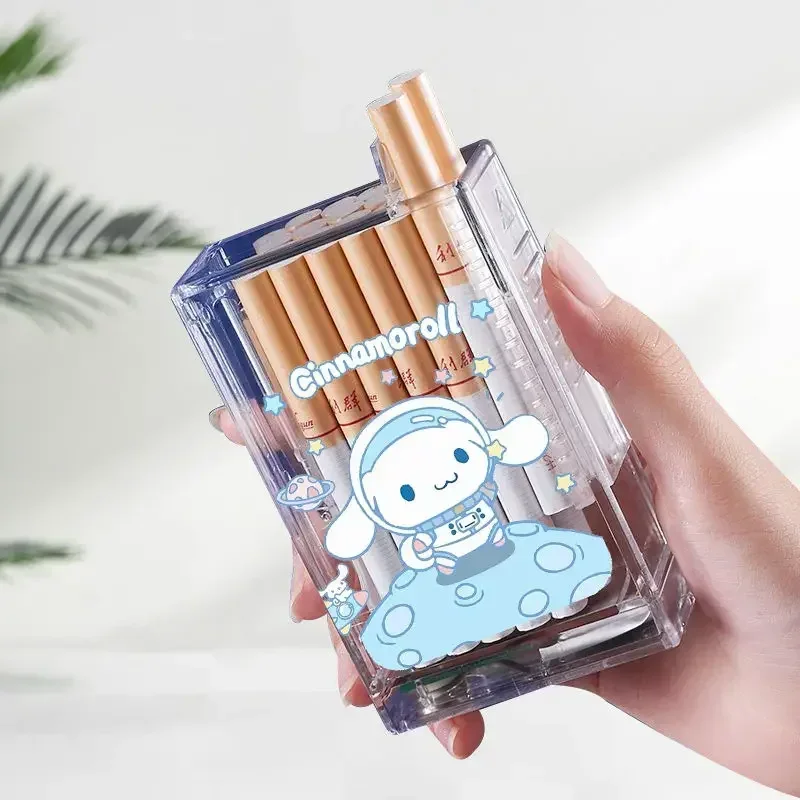 2 in 1 Cigarette Case Integrated Usb Electronic Lighter Kuromi Sanrios Cinamoroll Ordinary Cigarette Boxes Rechargeable Lighter